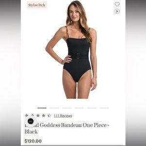 LA BLANCA Island Goddess Bandeau One Piece -
Black